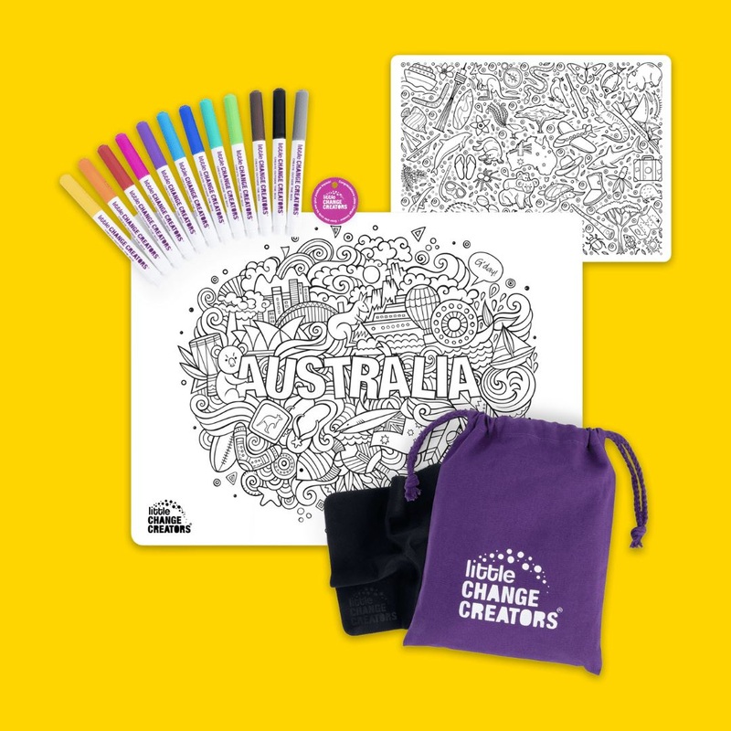 Little Change Creators - Australia Re-FUN-able Colouring Set