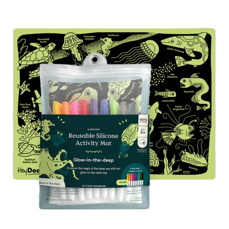 HeyDoodle - Classic Colouring & Doodle Mat | Glow in the Deep