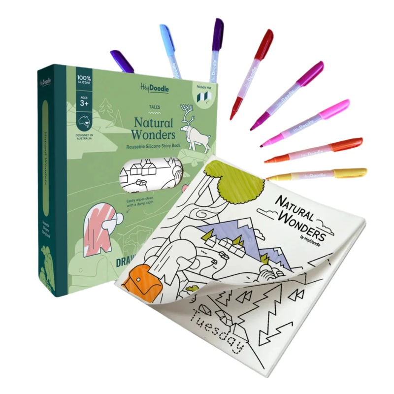 HeyDoodle Reusable Colouring Book - Natural Wonders Tales
