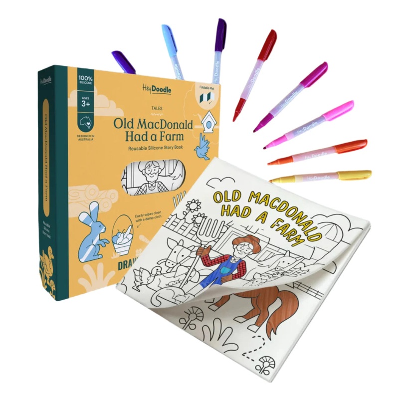 HeyDoodle Reusable Colouring Book - Old MacDonald Had a Farm Tales