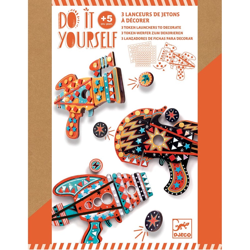 Djeco DIY Kosmik Token Launchers Kit - Art Kits for Kids