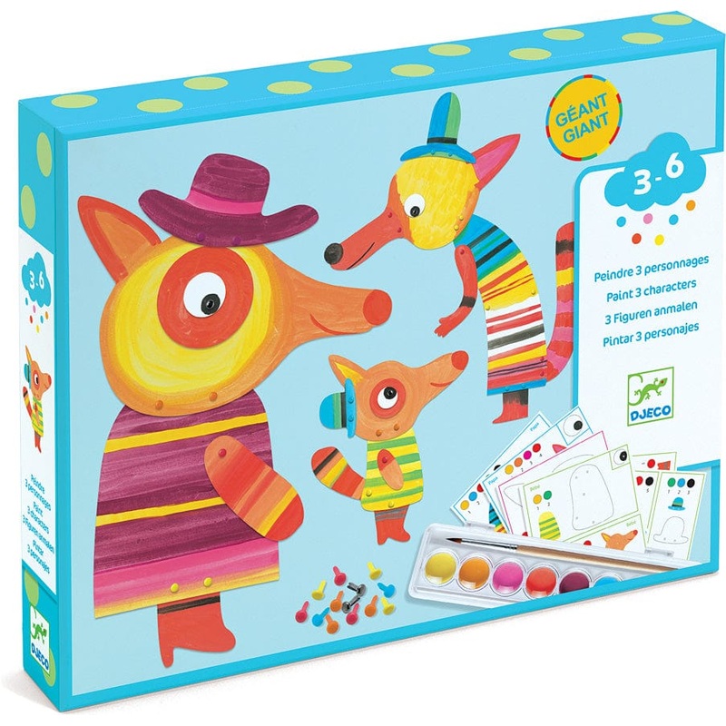 Djeco The Fox Family Watercolor Kit - Art Kits for Kids