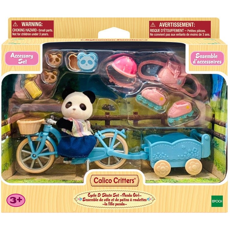 Epoch Calico Critters Panda Girl Cycle & Skate Set