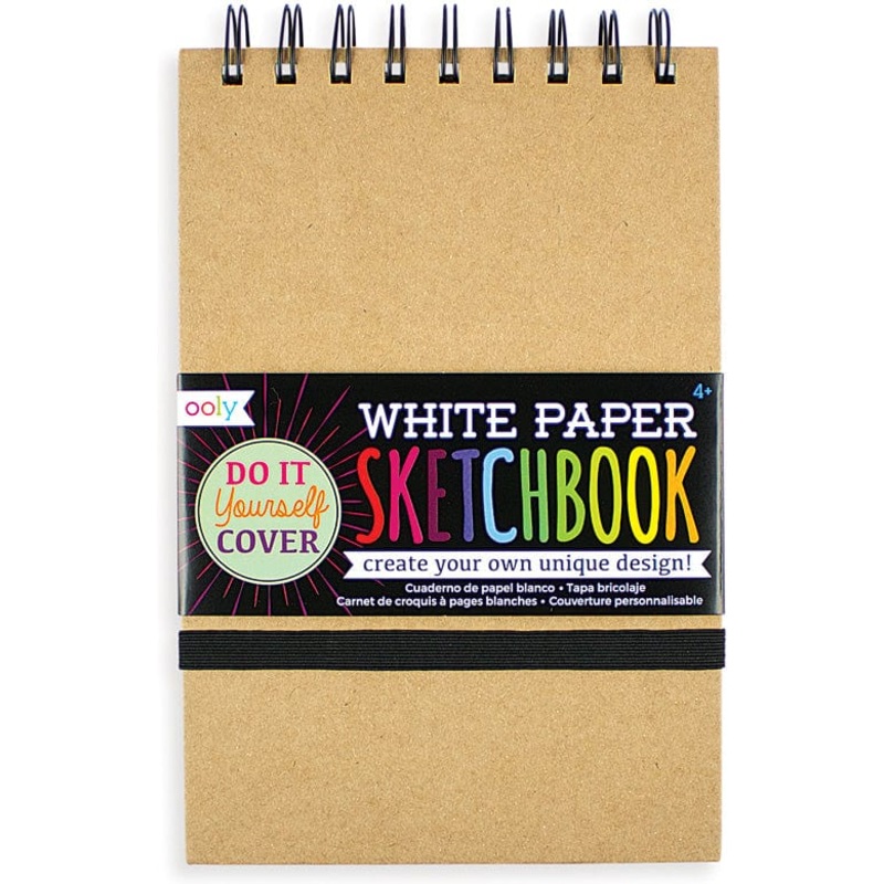 Ooly Small White Paper Sketchbook - Art Supplies for Kids