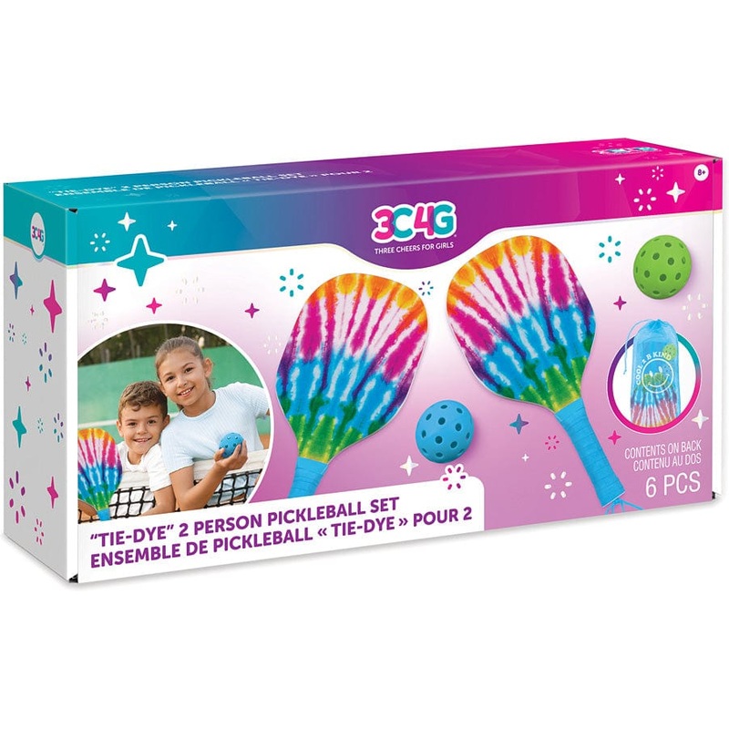Tie-Dye 2 Person Pickleball Set - Active Games for Kids