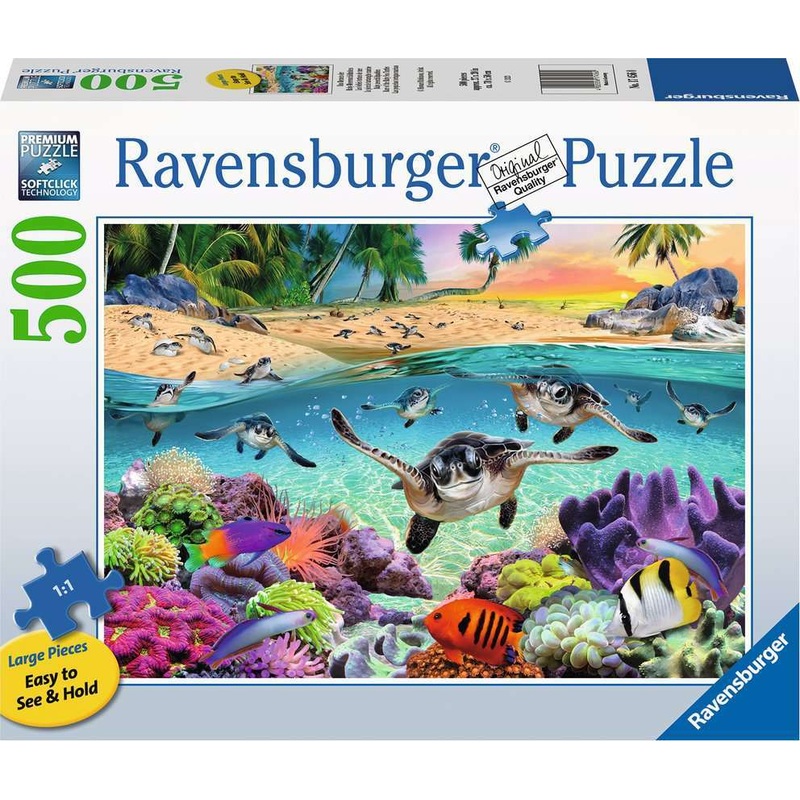 Ravensburger 500 Piece Race of the Baby Sea Turtles Large Format Puzzle