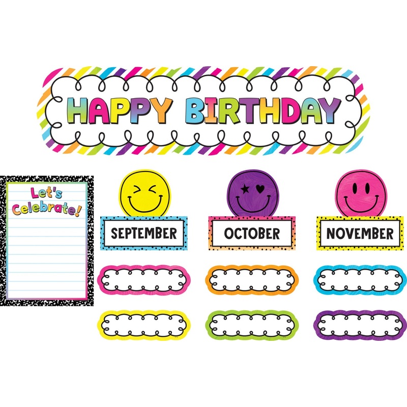 Teacher Created Resources Brights 4Ever Happy Birthday Mini Bulletin Board