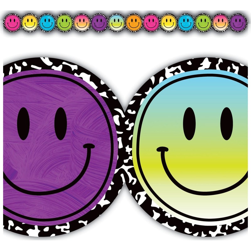Teacher Created Resources Brights 4Ever Smiley Faces Die-Cut Border Trim