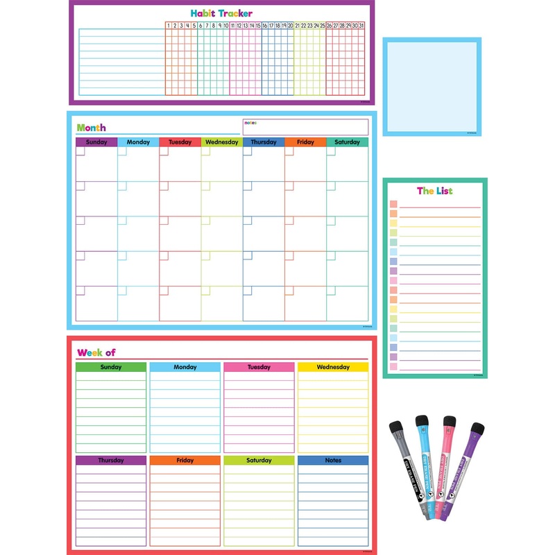 Teacher Created Resources Colorful Dry-Erase Magnetic Calendar Set