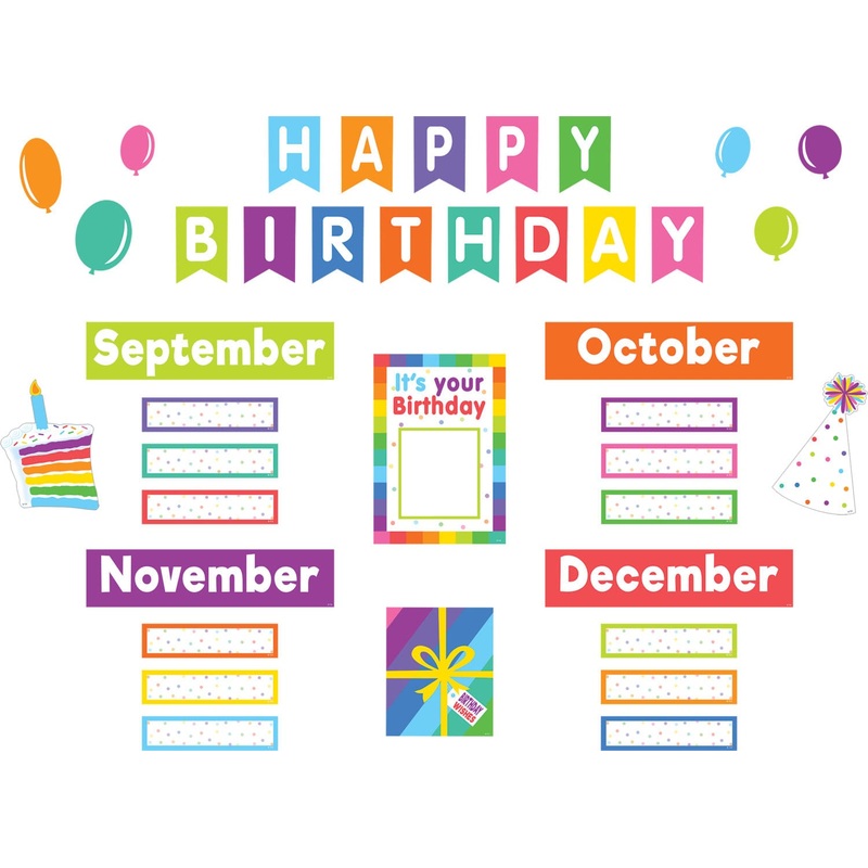 Teacher Created Resources Colorful Happy Birthday Mini Bulletin Board
