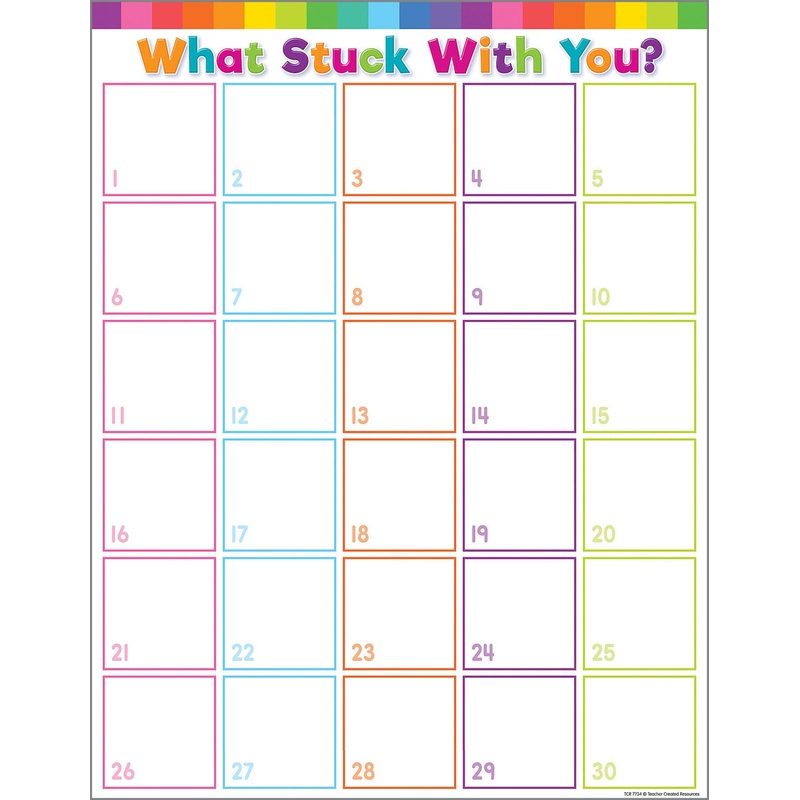 Teacher Created Resources Colorful What Stuck With You? Chart