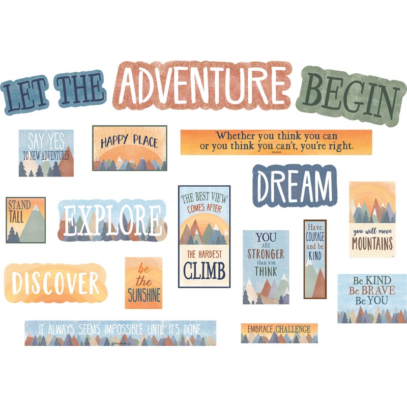 Teacher Created Resources Moving Mountains Let the Adventure Begin Mini Bulletin Board