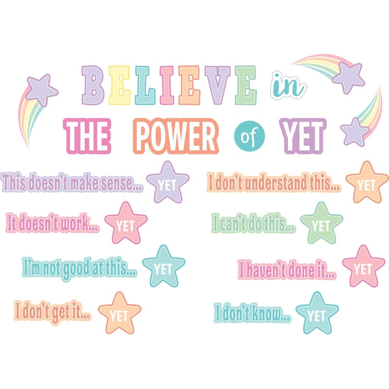 Teacher Created Resources Pastel Pop Believe in the Power of Yet Mini Bulletin Board