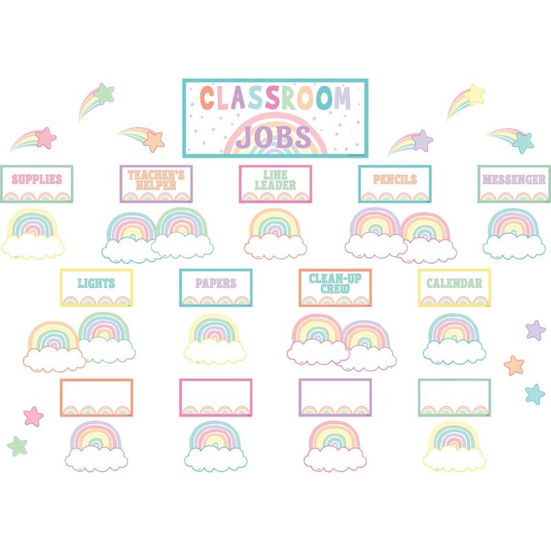Teacher Created Resources Pastel Pop Classroom Jobs Mini Bulletin Board