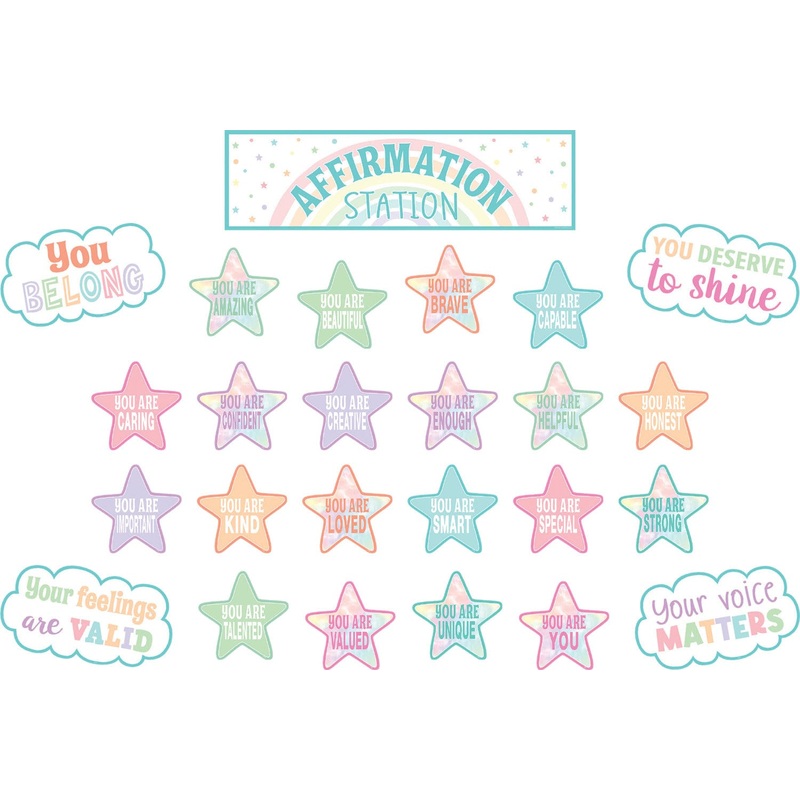 Teacher Created Resources Pastel Pop Positive Affirmations Mini Bulletin Board