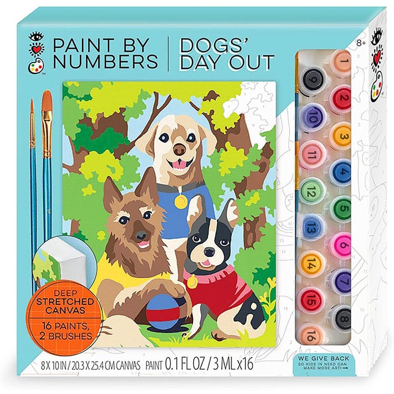 Bright Stripes iHeartArt Paint by Numbers - Dogs' Day Out