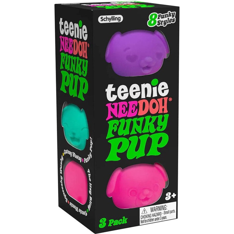 Schylling Teenie NeeDoh Funky Pup - 3 Pack
