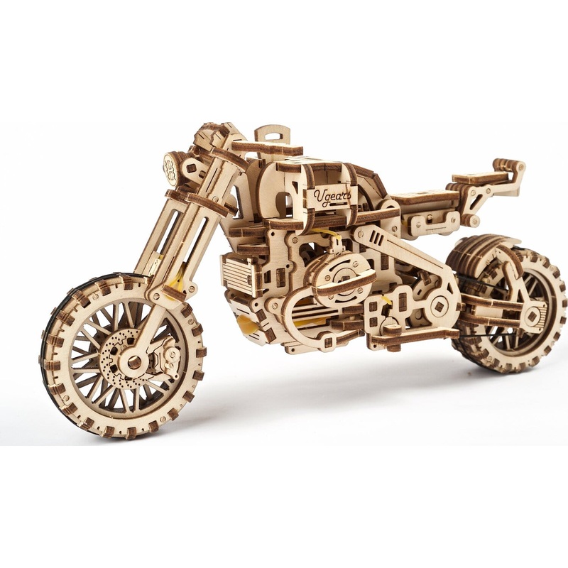 Ugears Motorcycle Scrambler With Sidecar - Wooden Building Kits