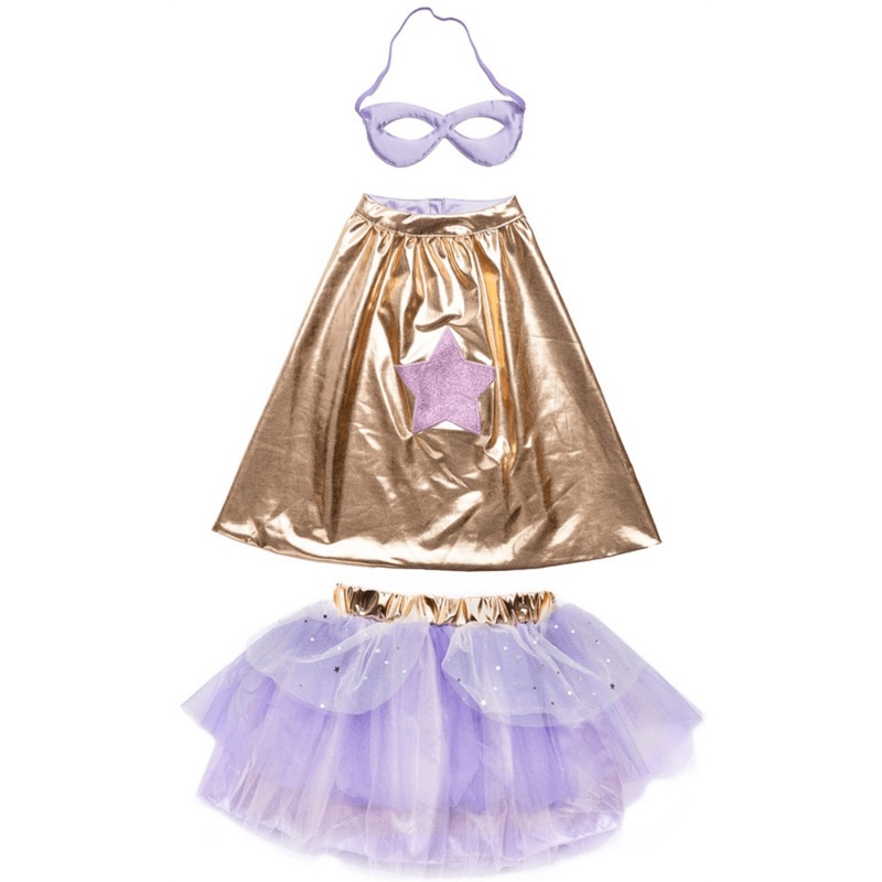 Super Duper Tutu, Cape & Mask Lilac/Rose Gold - Size 4/6
