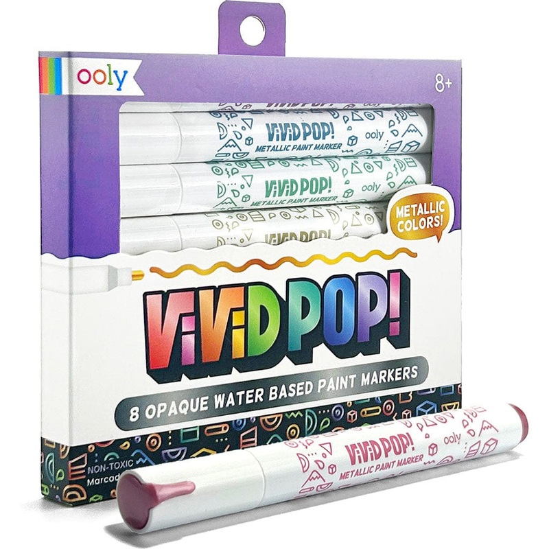 Vivid Pop! 8 Water Based Paint Markers - Metallic