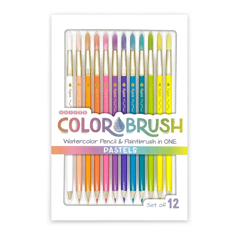 Color Brush Watercolor Pencil & Paintbrush in One Pastels - Set of 12