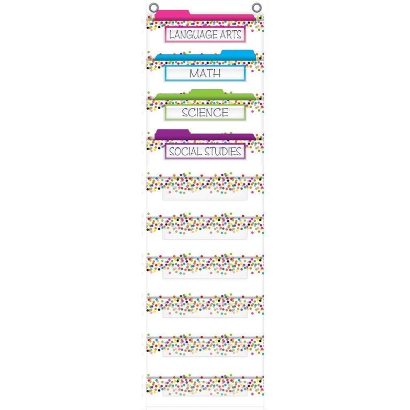Confetti 10 Pocket File Storage Pocket Chart
