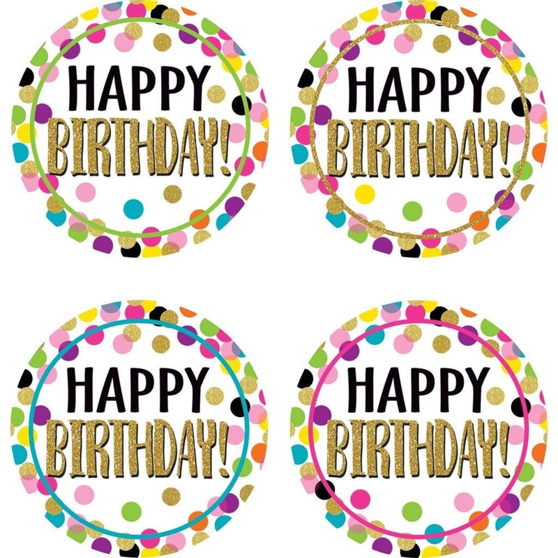 Confetti Happy Birthday Wear 'Em Badges
