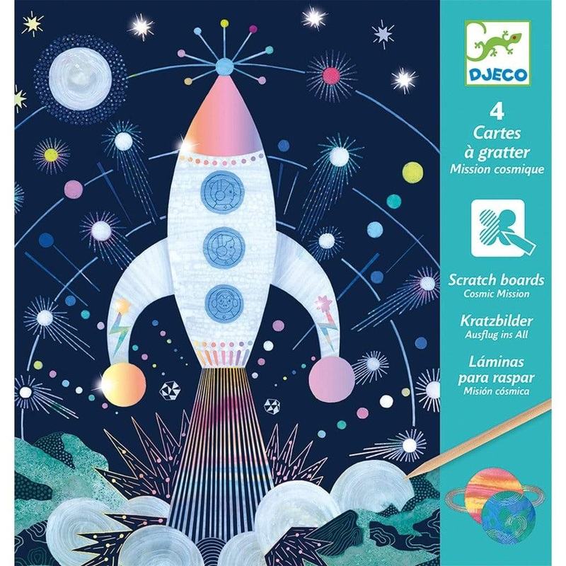 Cosmic Mission Scratch Art Cards