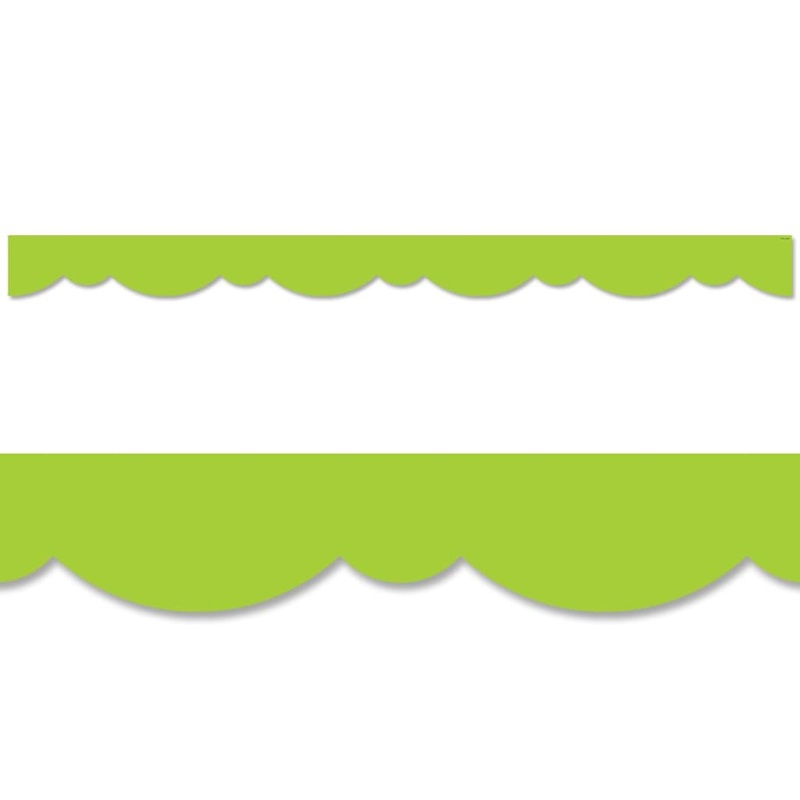 Green Stylish Scallops Border Trim