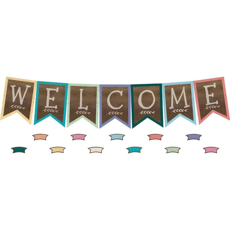 Home Sweet Classroom Welcome Pennants Bulletin Board Set
