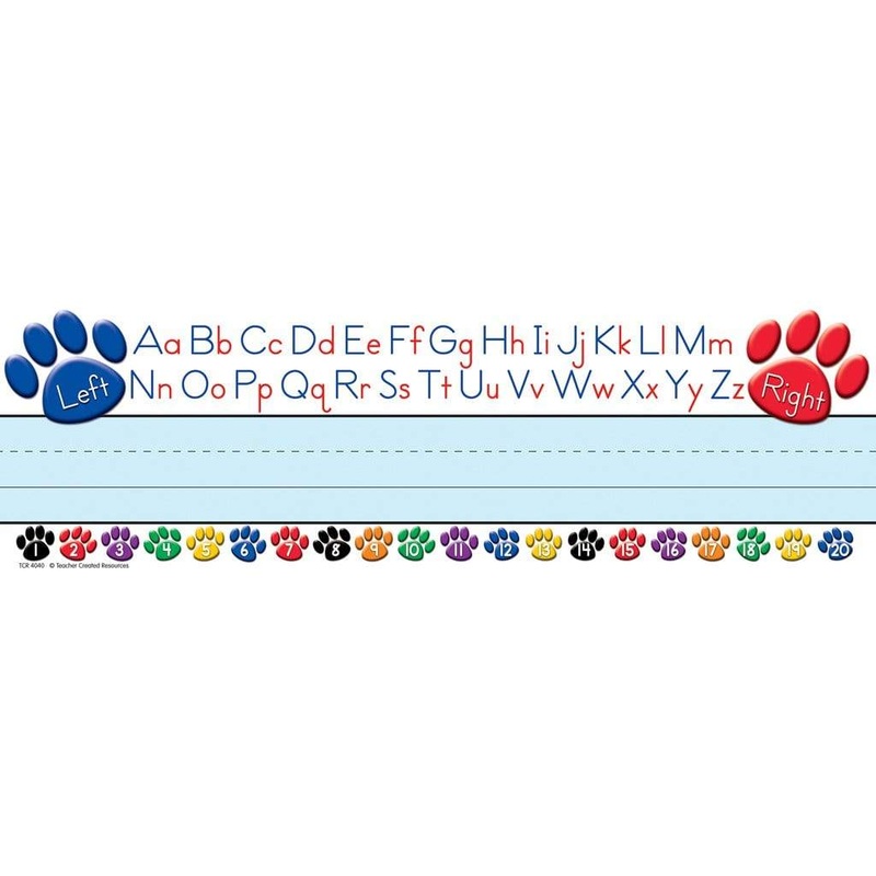Paw Prints Left and Right Alphabet Flat Name Plates