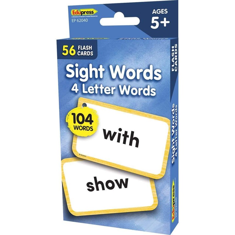 Sight Words Flash Cards - 4 Letter Words
