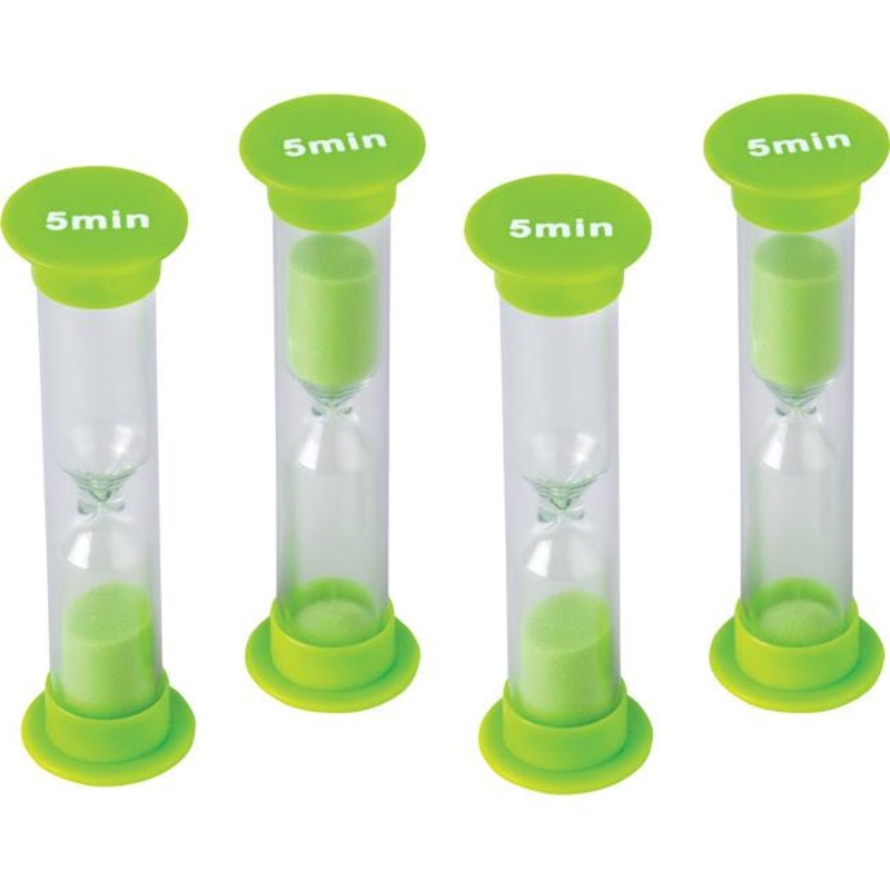 Small 5 Minute Sand Timers Set
