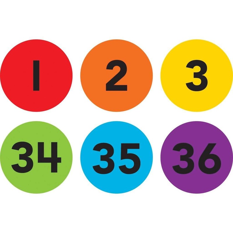 Spot On Numbers 1-36 Carpet Markers - 4''