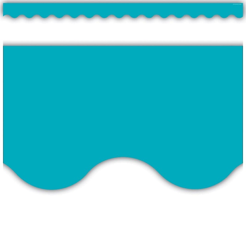 Teal Scalloped Border Trim