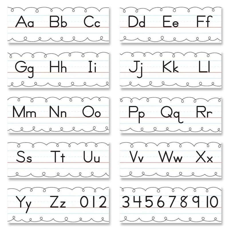 Traditional Manuscript Alphabet Line Bulletin Board Set