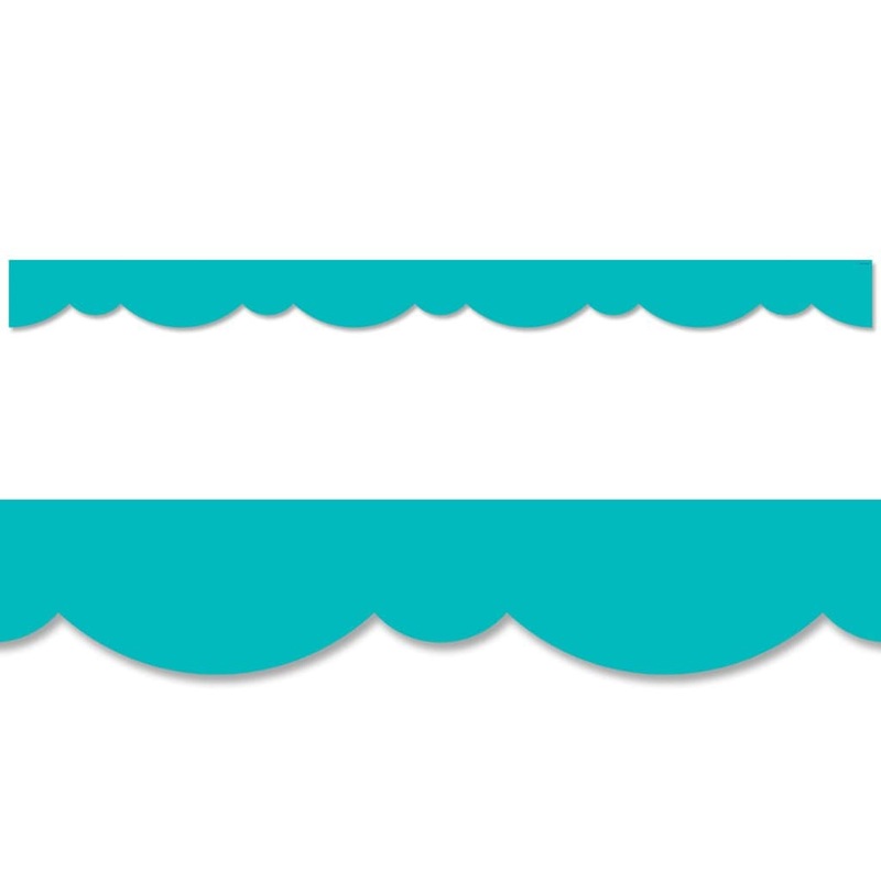 Turquoise Stylish Scallops Border Trim