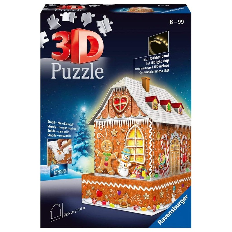 3D Gingerbread House Puzzle: Night Edition
