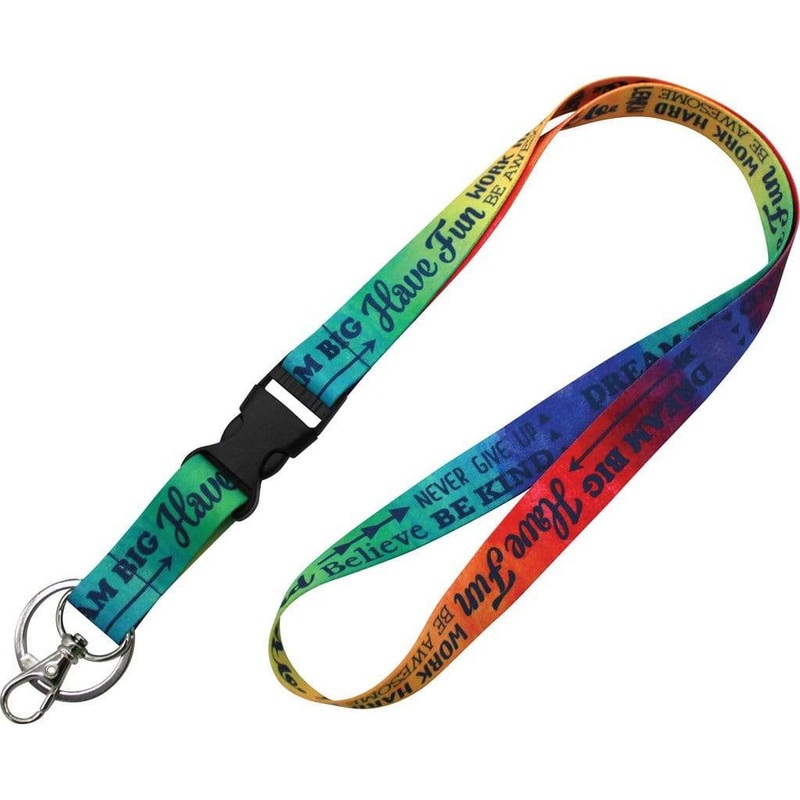 Positive Sayings Watercolor Lanyard