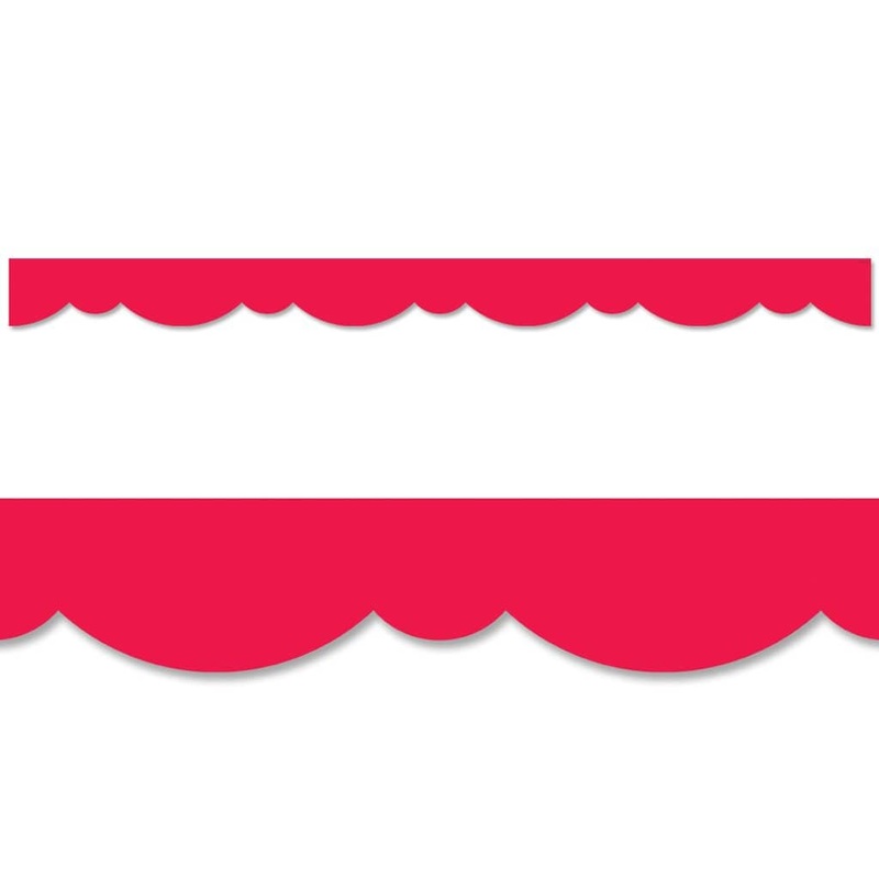 Red Stylish Scallops Border Trim