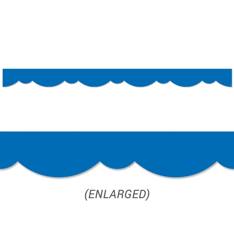 Royal Blue Stylish Scallops Border Trim