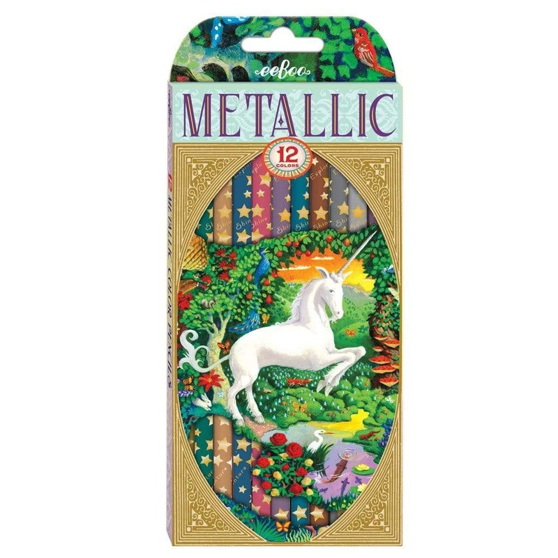 Unicorn - 12 Metallic Colored Pencils