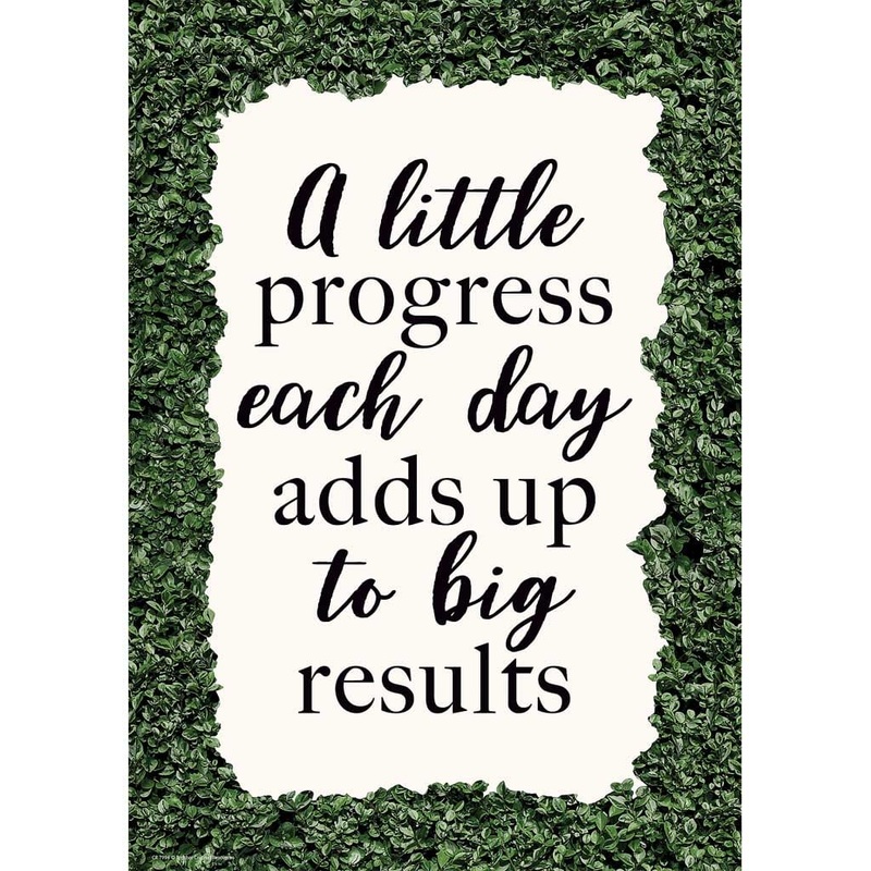 A Little Progress Each Day Adds Up to Big Results Positive Poster