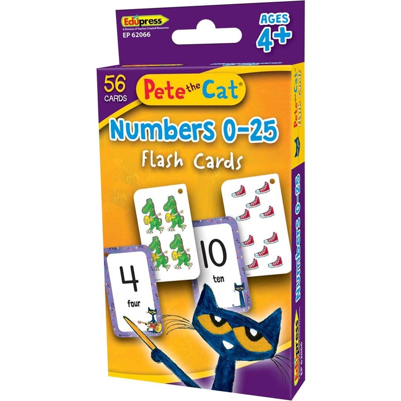 Pete the Cat Numbers 0-25 Flash Cards