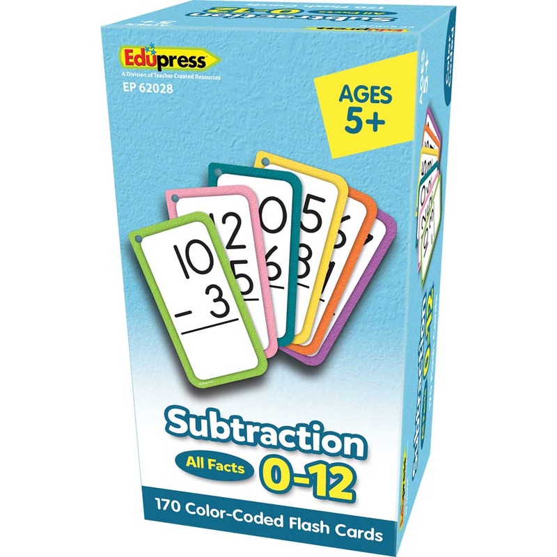 Subtraction Flash Cards - All Facts 0-12