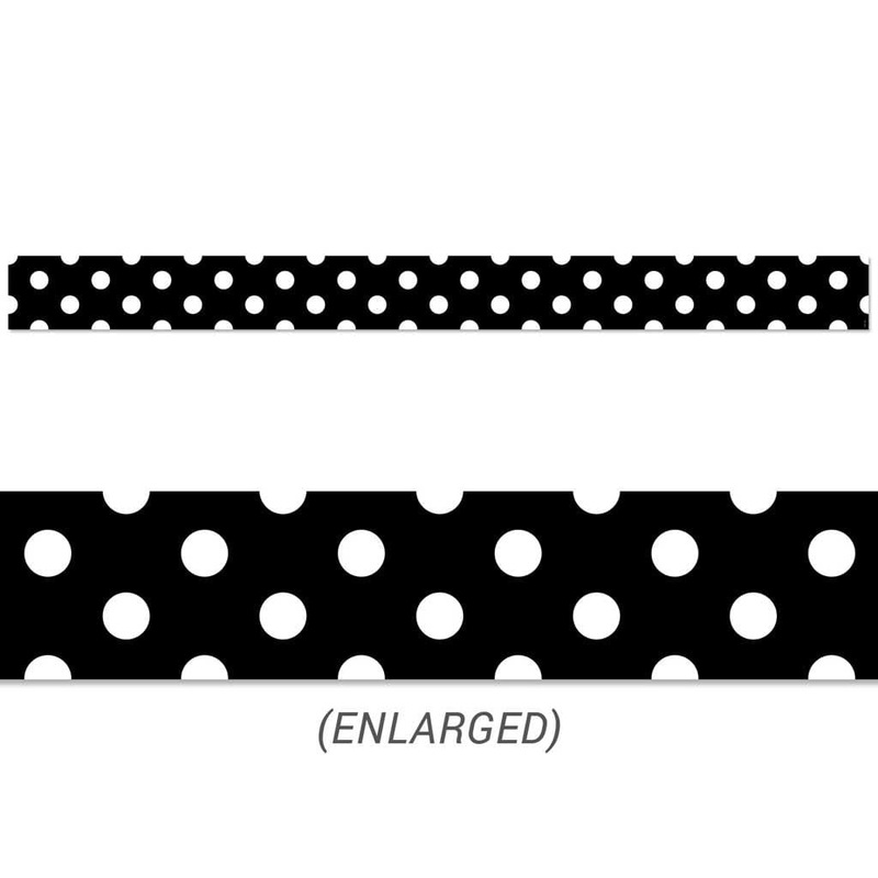 Polka Dots on Black Border Trim