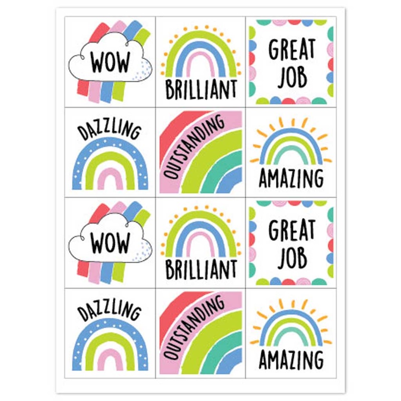 Rainbow Doodles Reward Stickers