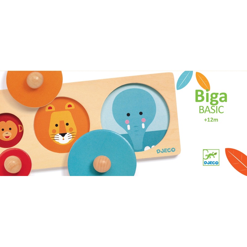 Djeco BigaBasic Wooden Puzzle - Wooden Toys for Toddlers