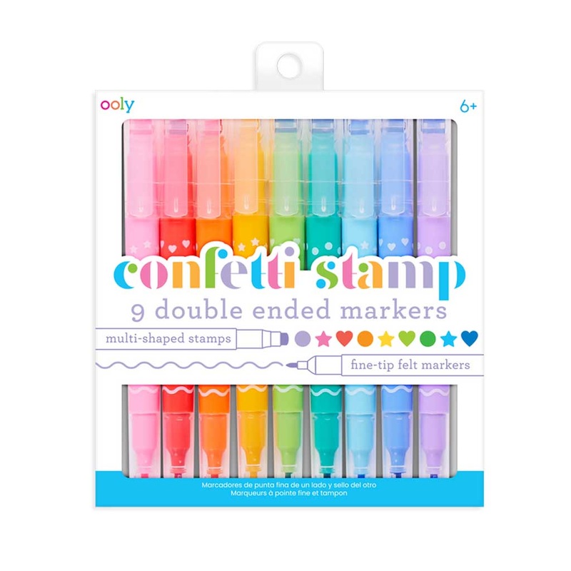 Ooly Confetti Stamp Double-Ended Markers - Art Supplies for Kids