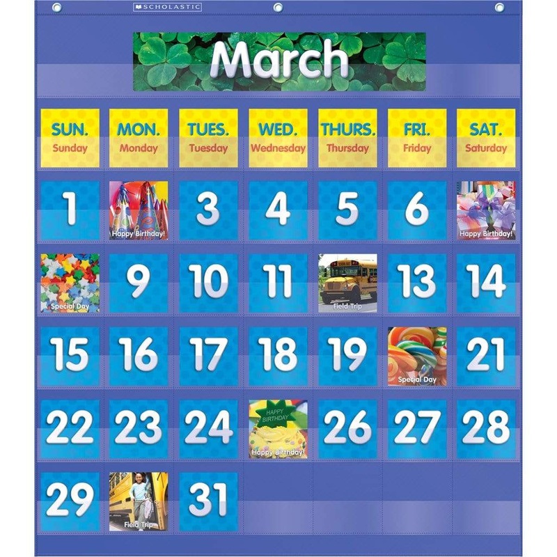 Scholastic Photographic Monthly Calendar Pocket Chart